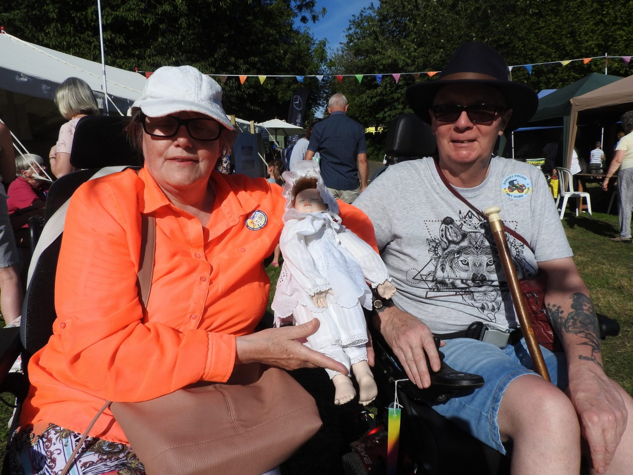 Jeanie and Pete Chubb. Silent auction winners. Weldmar Summer Fete 2019.