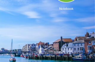 Weldmar Hospicecare Notebook with image of Weymouth harbour