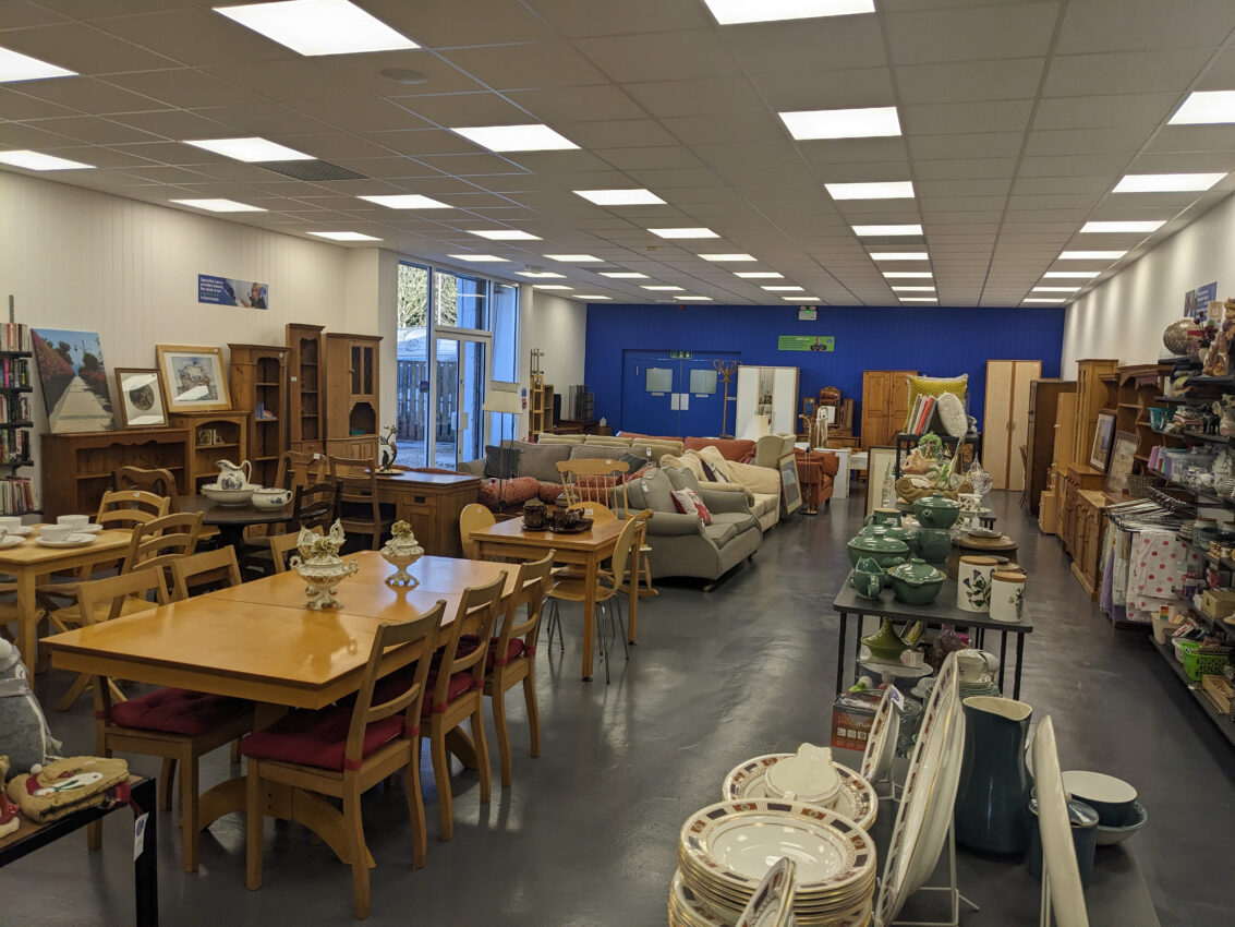 Weldmar Hospicecare first superstore indoor shop